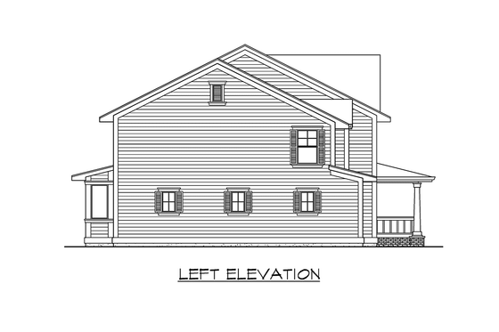Exterior - Other Elevation 1 for Farmhouse House Plan #132-138 - 4 bed, 2.5 bath