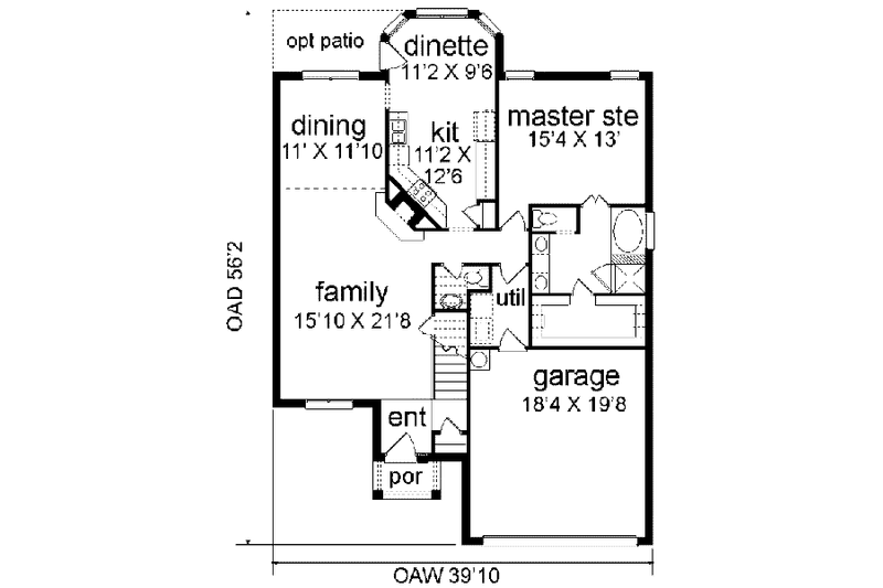 Home Plan - Floor Plan - Main Floor for Traditional House Plan #84-136 - 4 bed, 2.5 bath