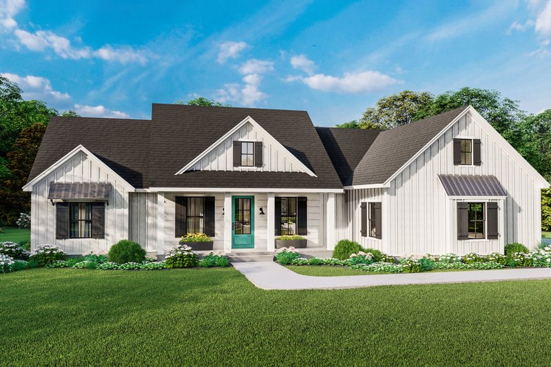 Architectural House Design - Farmhouse Exterior - Front Elevation Plan #406-9666