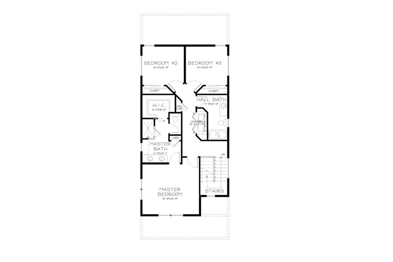 House Blueprint - Floor Plan - Upper Floor for Craftsman House Plan #895-6 - 3 bed, 2.5 bath