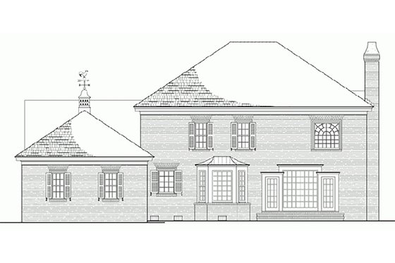 Exterior - Rear Elevation for Colonial House Plan #137-105 - 3 bed, 3 bath