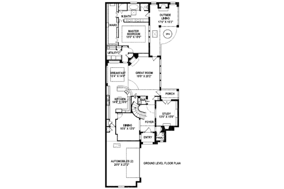 Floor Plan - Main Floor for European House Plan #141-285 - 3 bed, 2.5 bath