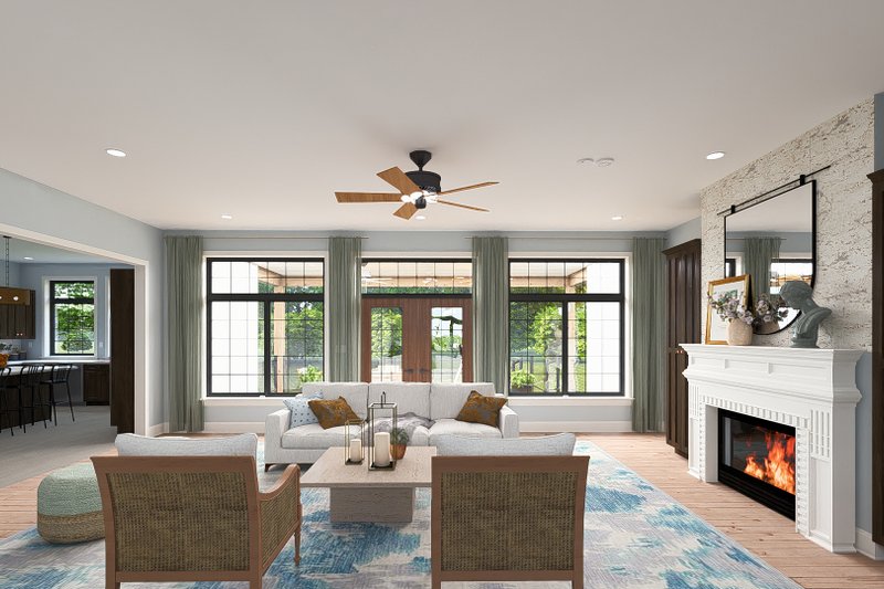 House Blueprint - Interior - Family Room for Farmhouse House Plan #1060-238 - 3 bed, 2.5 bath