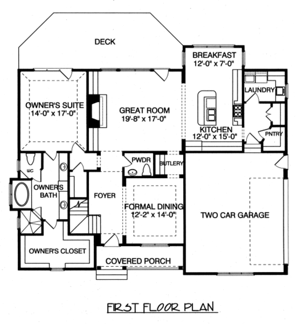 Craftsman Floor Plan - Main Floor Plan #413-838
