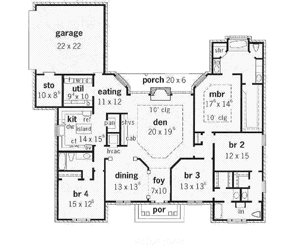 European Floor Plan - Main Floor Plan #16-173