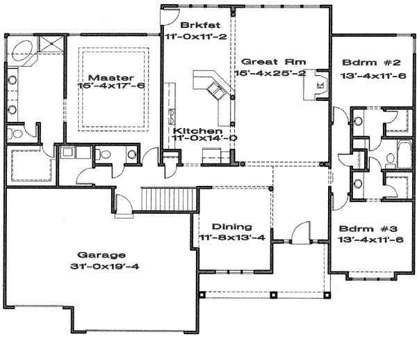 Traditional Floor Plan - Main Floor Plan #6-155