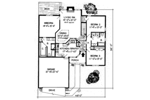 Floor Plan - Main Floor for Traditional House Plan #312-273 - 3 bed, 2 bath
