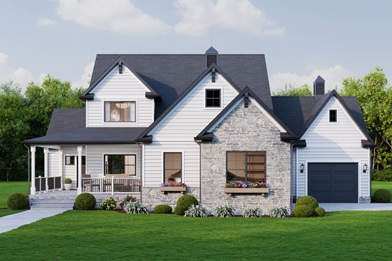 Exterior - Front Elevation 3 for Farmhouse House Plan #1089-24 - 3 bed, 2.5 bath