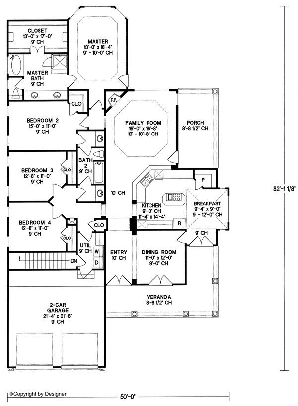 House Design - Traditional Floor Plan - Main Floor Plan #20-769