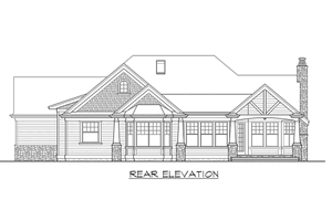 Exterior - Rear Elevation for Craftsman House Plan #132-231 - 3 bed, 2 bath