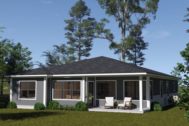 House Blueprint - Exterior - Rear Elevation for Modern House Plan #513-2372 - 3 bed, 2 bath