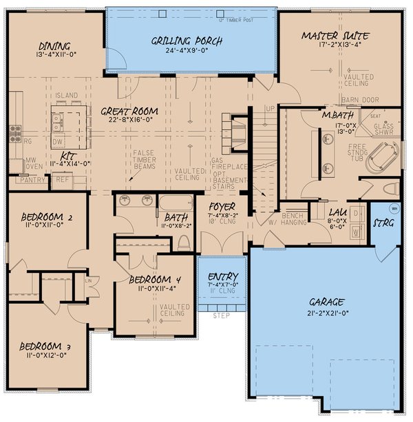 House Design - European Floor Plan - Main Floor Plan #923-28