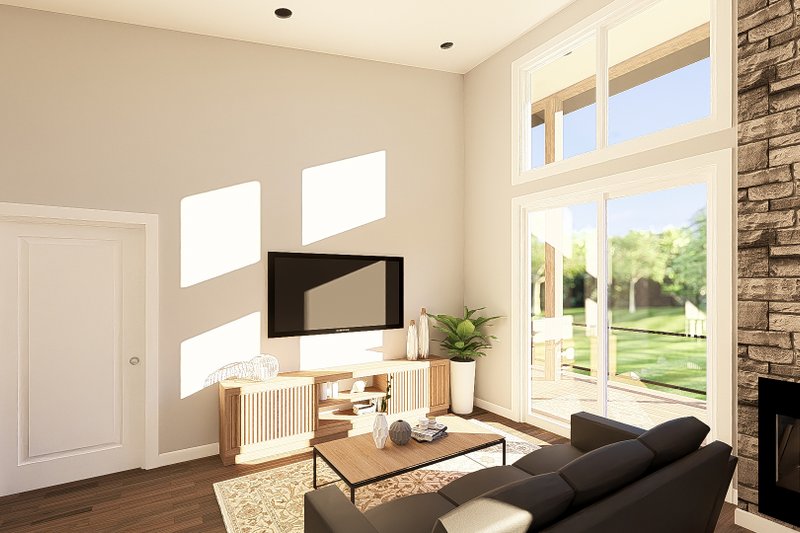 House Design - Interior - Family Room 2 for Contemporary House Plan #1064-459 - 2 bed, 2 bath