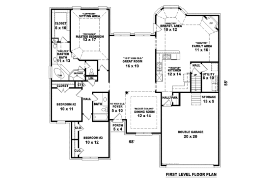 Floor Plan - Main Floor for European House Plan #81-1545 - 3 bed, 2 bath