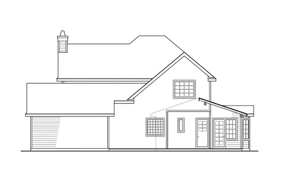 Exterior - Rear Elevation for Country House Plan #124-285 - 3 bed, 2.5 bath