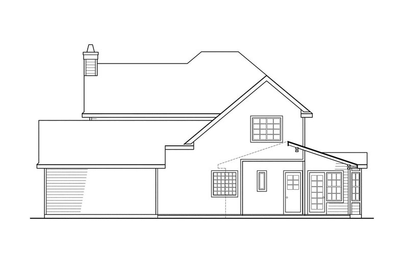 House Plan Design - Exterior - Rear Elevation for Country House Plan #124-285 - 3 bed, 2.5 bath