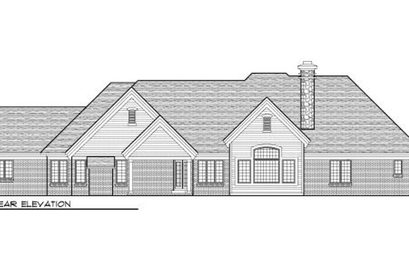 Home Plan - Exterior - Rear Elevation for European House Plan #70-1001 - 3 bed, 2.5 bath