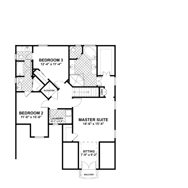 Architectural House Design - Craftsman Floor Plan - Upper Floor Plan #56-554