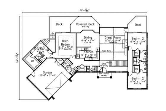 Floor Plan - Main Floor for Mediterranean House Plan #52-199 - 4 bed, 3.5 bath