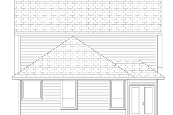 Exterior - Rear Elevation for Cottage House Plan #84-569 - 3 bed, 2.5 bath