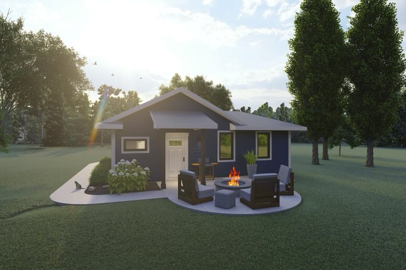 House Plan Design - Exterior - Rear Elevation for Traditional House Plan #1122-3 - 1 bed, 1 bath