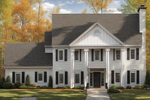 Colonial Exterior - Front Elevation Plan #3-185