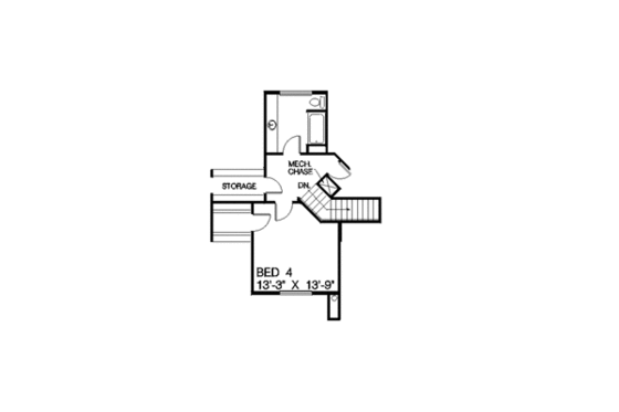 Floor Plan - Upper Floor for Traditional House Plan #60-160 - 4 bed, 3.5 bath