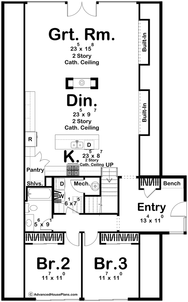 Dream House Plan - Cabin Floor Plan - Main Floor Plan #455-484