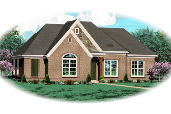 Exterior - Front Elevation for European House Plan #81-13737 - 3 bed, 2 bath