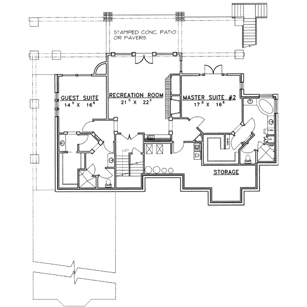 Home Plan - Bungalow Floor Plan - Lower Floor Plan #117-386