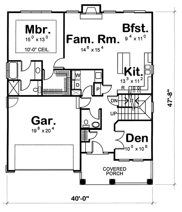 House Design - Farmhouse Floor Plan - Main Floor Plan #20-1221
