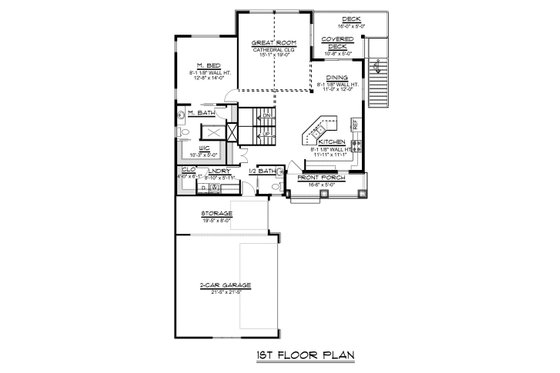 Floor Plan - Main Floor for Beach House Plan #1064-27 - 3 bed, 2.5 bath