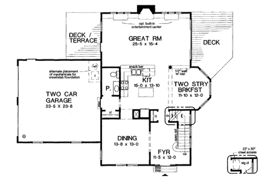 Floor Plan - Main Floor for Country House Plan #312-636 - 3 bed, 2.5 bath