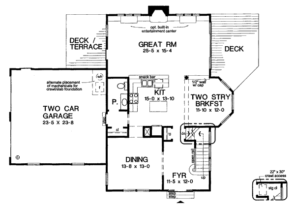 Floor Plan - Main Floor for Country House Plan #312-636 - 3 bed, 2.5 bath