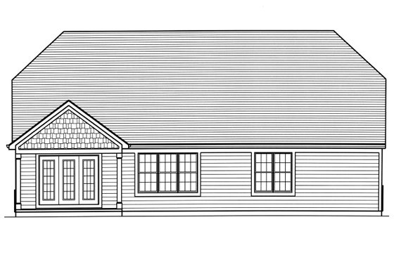 Exterior - Rear Elevation for Craftsman House Plan #46-910 - 3 bed, 2 bath