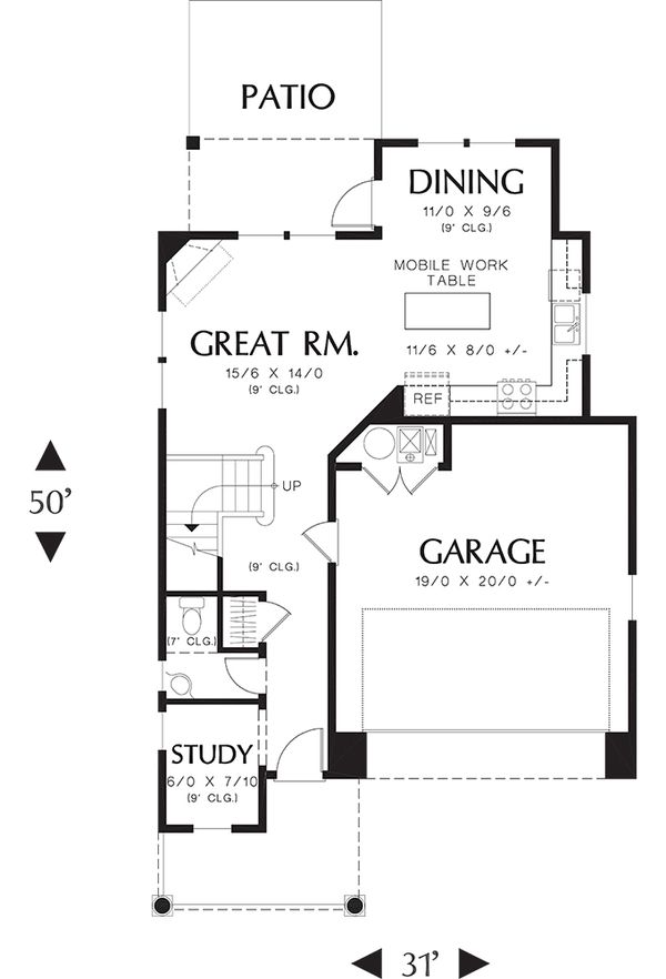 Architectural House Design - Traditional Floor Plan - Main Floor Plan #48-509