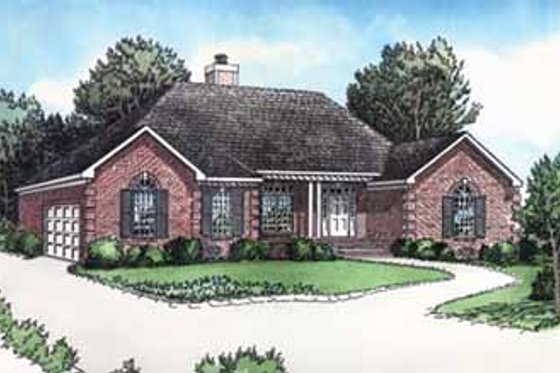 Exterior - Front Elevation for Traditional House Plan #16-245 - 2 bed, 2 bath