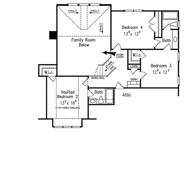 House Blueprint - Craftsman Floor Plan - Upper Floor Plan #927-4