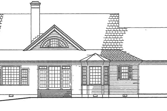 Exterior - Rear Elevation for Southern House Plan #137-246 - 4 bed, 3 bath