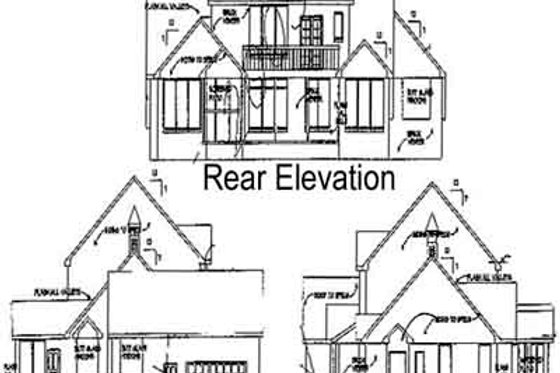 Exterior - Rear Elevation for Country House Plan #65-428 - 3 bed, 3 bath