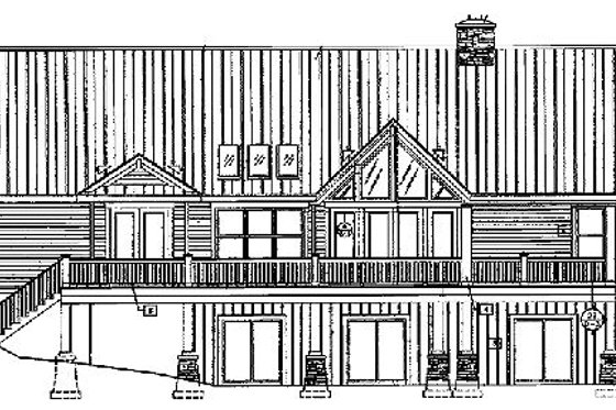 Exterior - Rear Elevation for Craftsman House Plan #417-238 - 3 bed, 2.5 bath