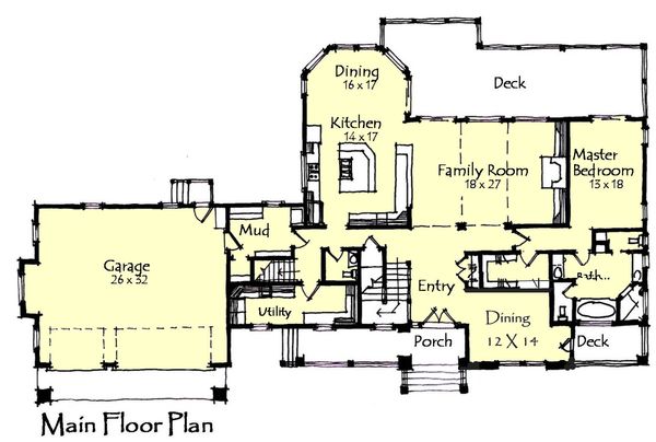 Craftsman Floor Plan - Main Floor Plan #921-8