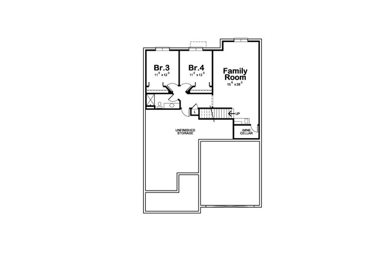 House Blueprint - Floor Plan - Lower Floor for Craftsman House Plan #20-2415 - 5 bed, 4 bath