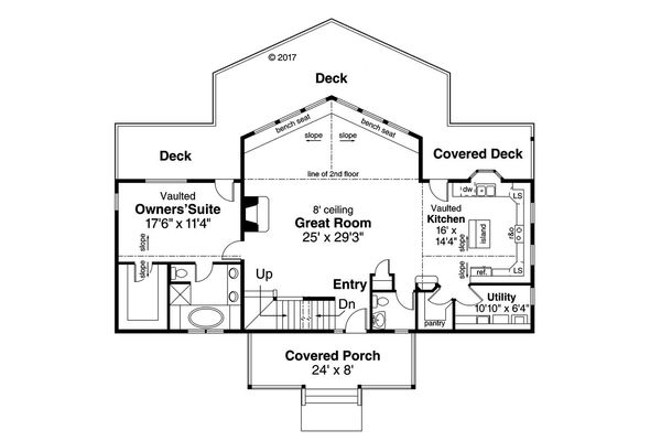 Architectural House Design - Contemporary Floor Plan - Main Floor Plan #124-1095