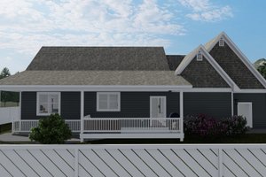 Exterior - Rear Elevation 1 for Cottage House Plan #1060-64 - 2 bed, 2 bath