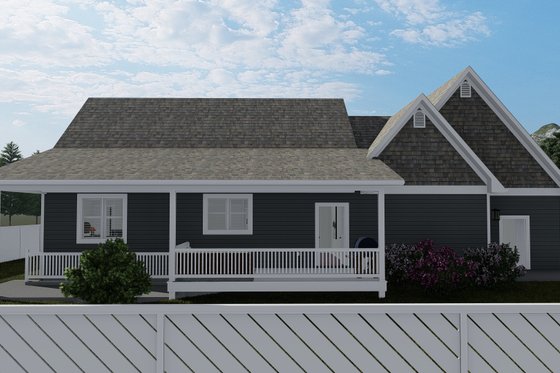 Exterior - Rear Elevation 1 for Cottage House Plan #1060-64 - 2 bed, 2 bath
