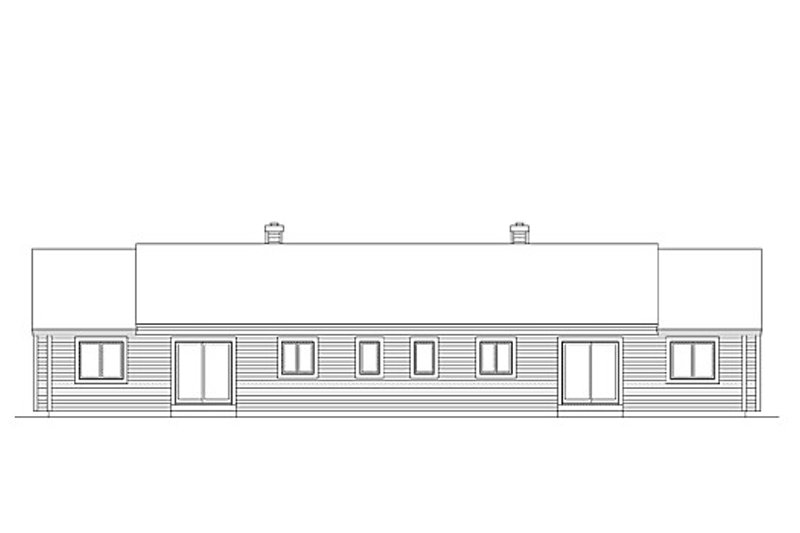 Dream House Plan - Exterior - Rear Elevation for Ranch House Plan #57-287 - 2 bed, 1 bath