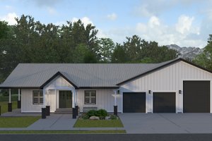 Barndominium Exterior - Front Elevation Plan #1060-292