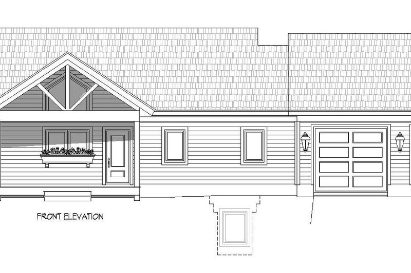 House Blueprint - Exterior - Front Elevation 3 for Southern House Plan #932-780 - 2 bed, 2 bath