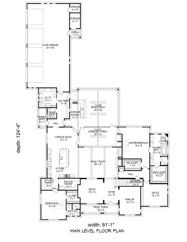 Country Floor Plan - Main Floor Plan #932-66